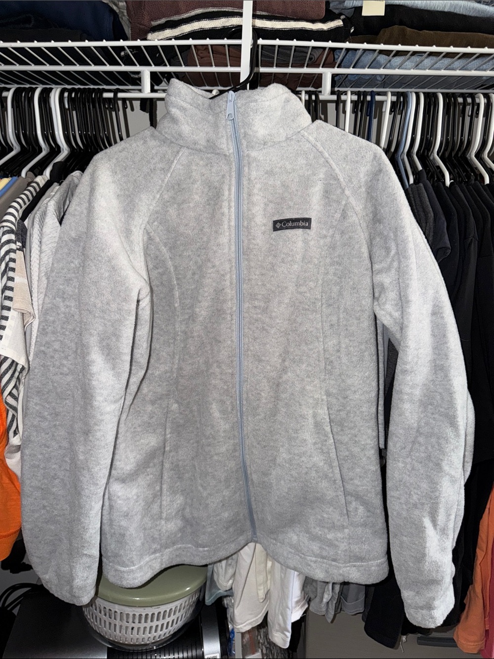 Columbia Light Gray Full-Zip Fleece Jacket